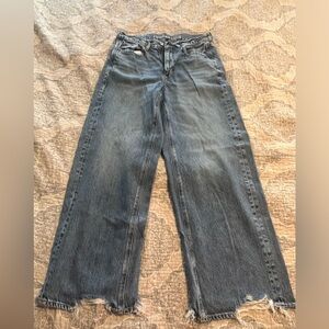 American Eagle Outfitters Distressed Blue Flare Jeans